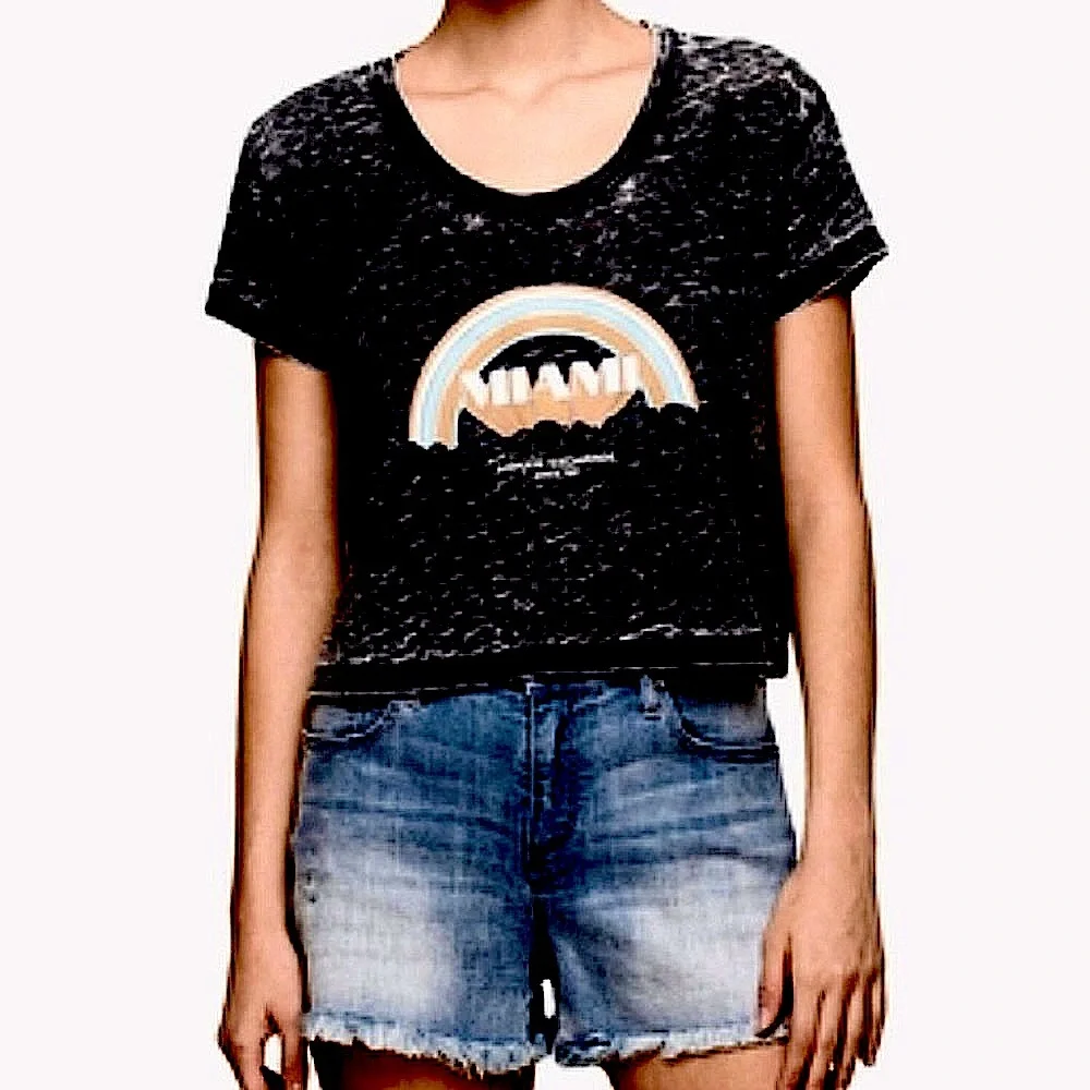 🆕 Armani Exchange Crop Logo Crew Tee Black XL